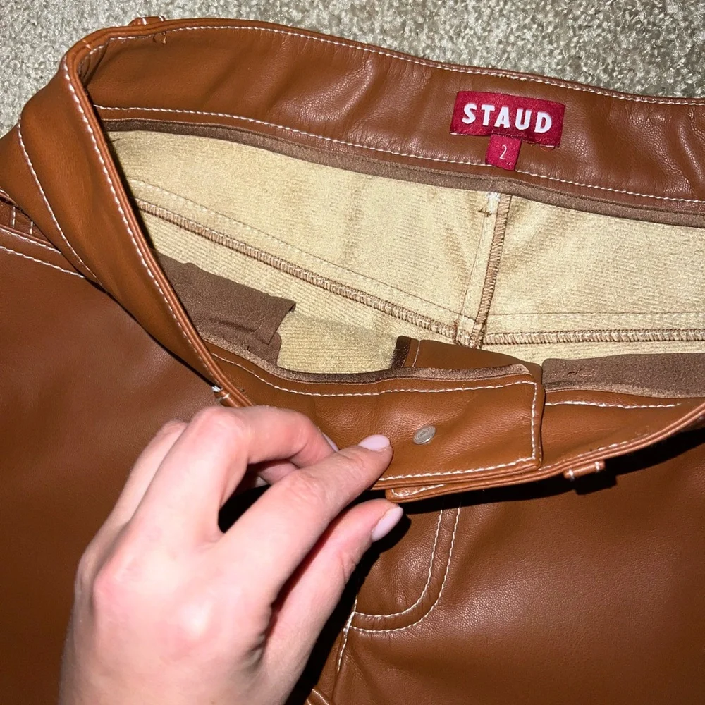 Staud -Women’s Elliot Faux Leather Pants (New!) - Picture 8 of 10